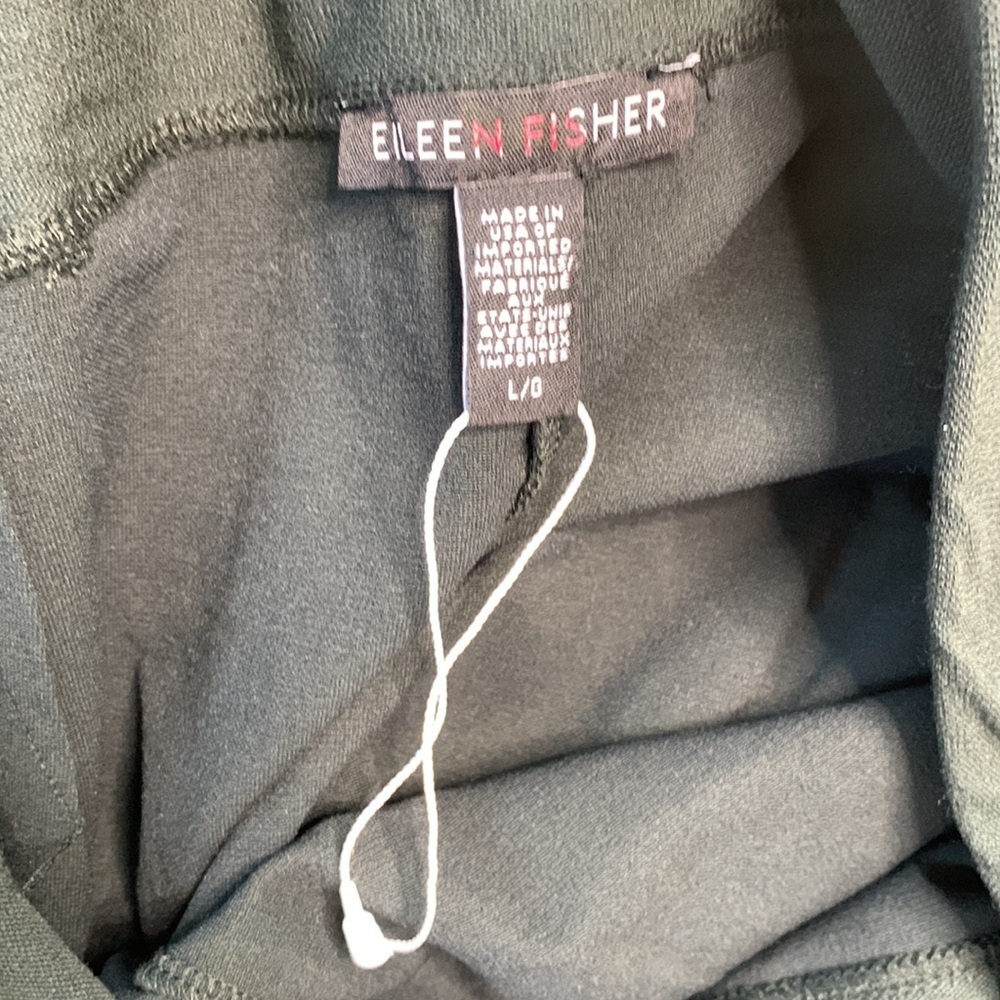 Eileen Fisher Dark Green Pull On Washable Stretch High Rise Pants size Large - Picture 6 of 7